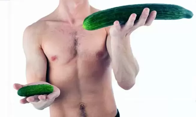 méid bod beag agus mór ag baint úsáide as cucumbers mar shampla